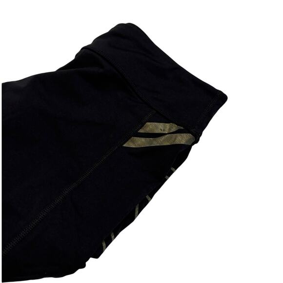 Virus Performance Compression Leggings Cropped Black Gold Womens Large Gym - Picture 2 of 16